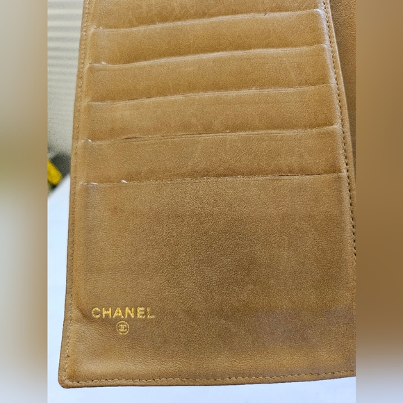 VGUC Chanel Caviar Leather Kisslock Beige Wallet Vintage - Picture 11 of 17